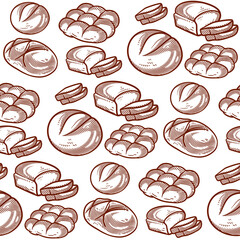 Bread and bakery seamless pattern