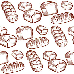 Bread and bakery seamless pattern