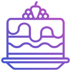 Cake line gradient icon