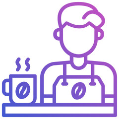 Barista Coffee line gradient icon