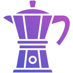 Moka pot flat gradient icon