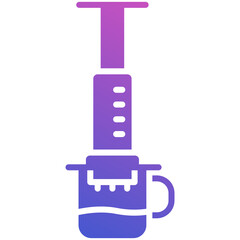 Aeropress flat gradient icon