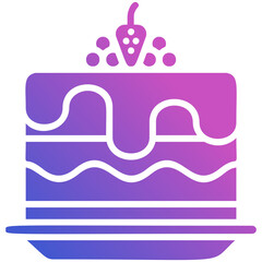 Cake flat gradient icon