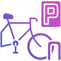 Bicycle Parking flat gradient icon