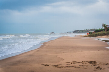 Panorama of Mediterranean Sea at Falconara Sicula, Butera, Caltanissetta, Sicily, Italy, Europe