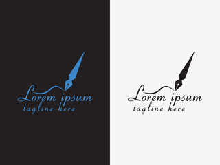 Pen logo icon design template