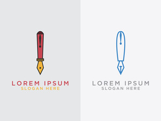 Pen logo icon design template