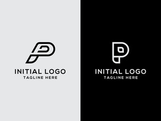Template logo set design P icon initial letter 