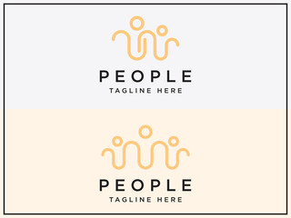 Vector symbols Set of simple groups. Minimalist creative people logo icon design modern style illustration
