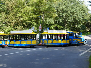 The "Biggolino" small train connects tourist destinations in the area of the Biggetalsperre (Bigge lake), Sauerland, North Rhine-Westphalia, Germany Die Kleinbahn &bdquo;Biggolino&ldquo;, Biggetalsperre