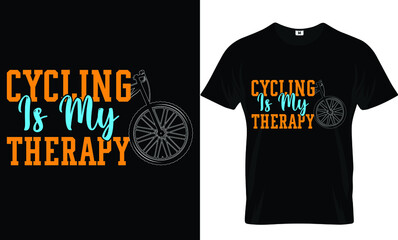 Cycling is my therapy t-shirt design