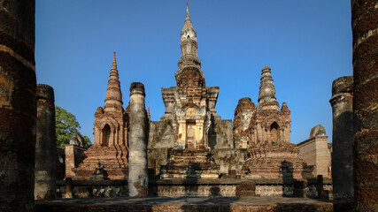 Fototapeta na wymiar Ruins from the historic city of Sukhothai