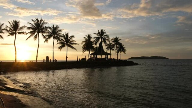 Beautiful sunset from the Tanjung aru, Kota kinabalu, Malaysia.