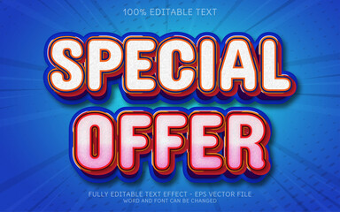 Dynamic and eye-catching "Special Offer" text effect in bold, comic-book style. Perfect for promotions, sales, and attention-grabbing designs