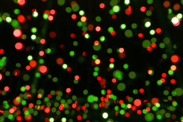 Abstract image of Christmas tree made of electric bulbs.