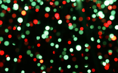 Abstract image of Christmas tree made of electric bulbs.