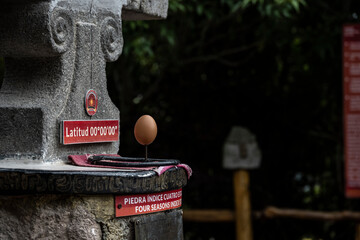 the zero point of the Equator and the action of physical laws - the balance of an egg on a nail head 