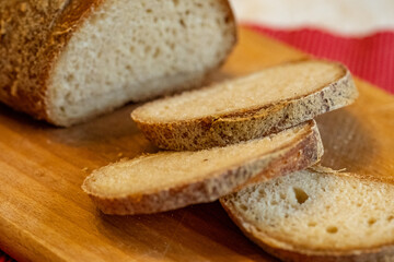 Sliced white bread on a cutting board