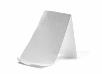 Folded paper sheet isolated on white 