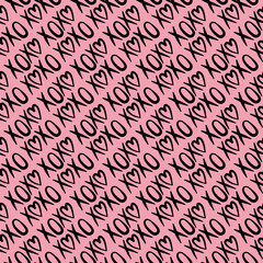Seamless xoxo pattern. Seamless pattern for valentine's day