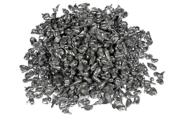 lead granules isolated on white background