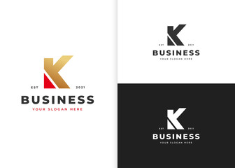 Letter K logo design template. Vector illustrations