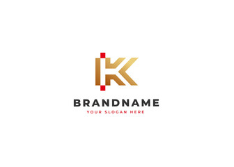 Letter K luxury logo design template. Vector illustrations