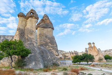 Pasabag Valley or Monks Valley and fairy chimneys in Zelve Open Air Museum, Cappadocia, Turkey....