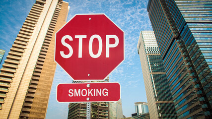 Street Sign Smoking versus Non Smoking