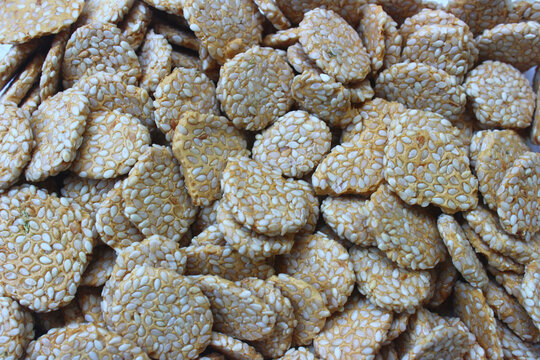 Closeup of traditional Indian sweet food, rewari