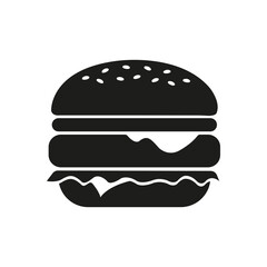 Hamburger. Burger. Cheeseburger. Fast food icons.