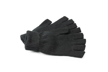 Black gloves isolated on a white background.