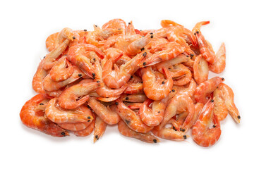 Shrimps background texture. A lot of shrimps.