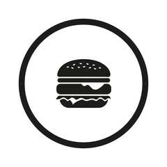 Hamburger. Burger. Cheeseburger. Fast food icons.