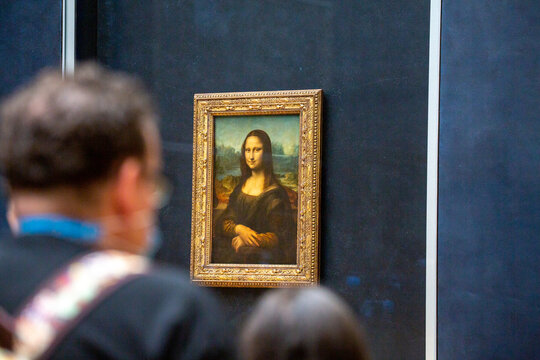 Paris, France - September 15 2021: Painting of The Mona Lisa of Da Vinci in Louvre Museum