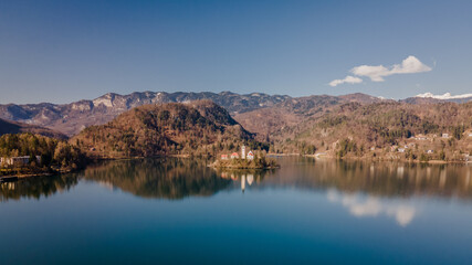 Island Bled from the front, Lake Bled, Slovenia