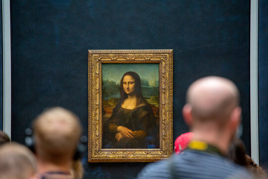 Paris, France - September 15 2021: Painting of The Mona Lisa of Da Vinci in Louvre Museum