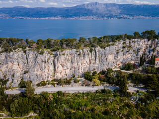 Old historic buildiing karepica’s Tower. Church in Wall, Split, Croatia
