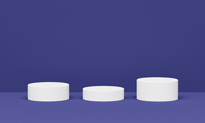 Shape podium for Product Display. Abstract scene geometry on veri peri pastel color background. Empty space Product display for advertisement. 3D Rendering