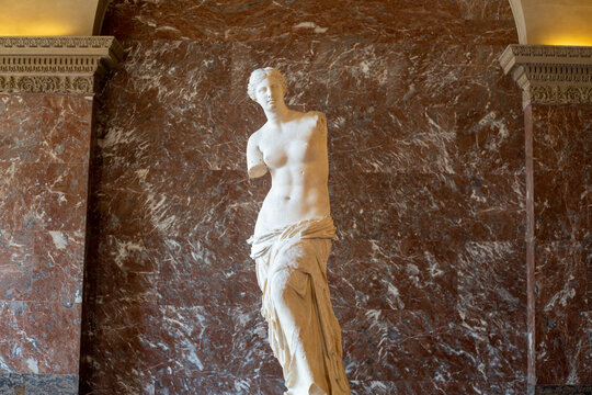 Paris, France - September 15 2021: Venus de milo in Louvre Museum