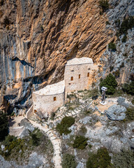 Kastel Kotišina built into the stone wall in Dalmatia, Croatia