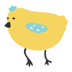 Cute happy little yellow chick