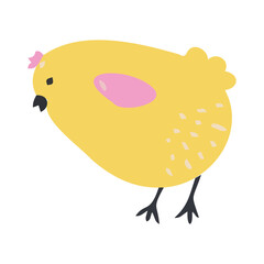 Cute happy little yellow chick