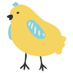 Cute happy little yellow chick