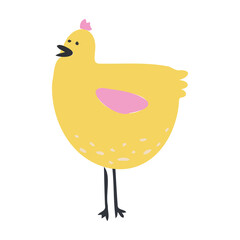 Cute happy little yellow chick