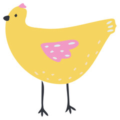 Cute happy little yellow chick