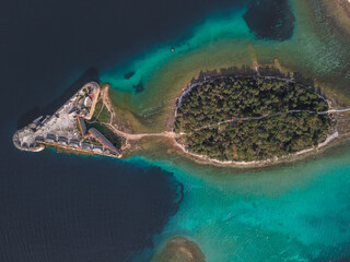 Famous landmark in Croatia - St. Nicholas Fortress, Sibenik archipelago, Croatia