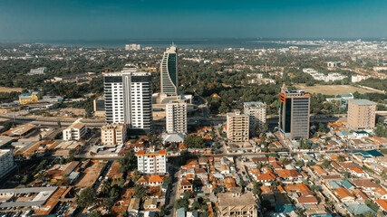aerial view of Dar es Salaam, Tanzania