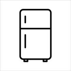 Fridge freezer fridge condenser black line icon on white background