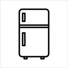Fridge freezer fridge condenser black line icon on white background